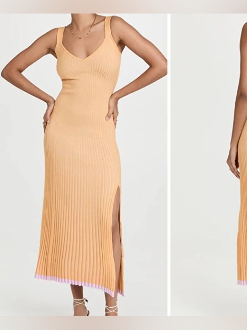 NWT Hansen & Gretel Papaya Rib Knit Dress Peach Purple Sz XL